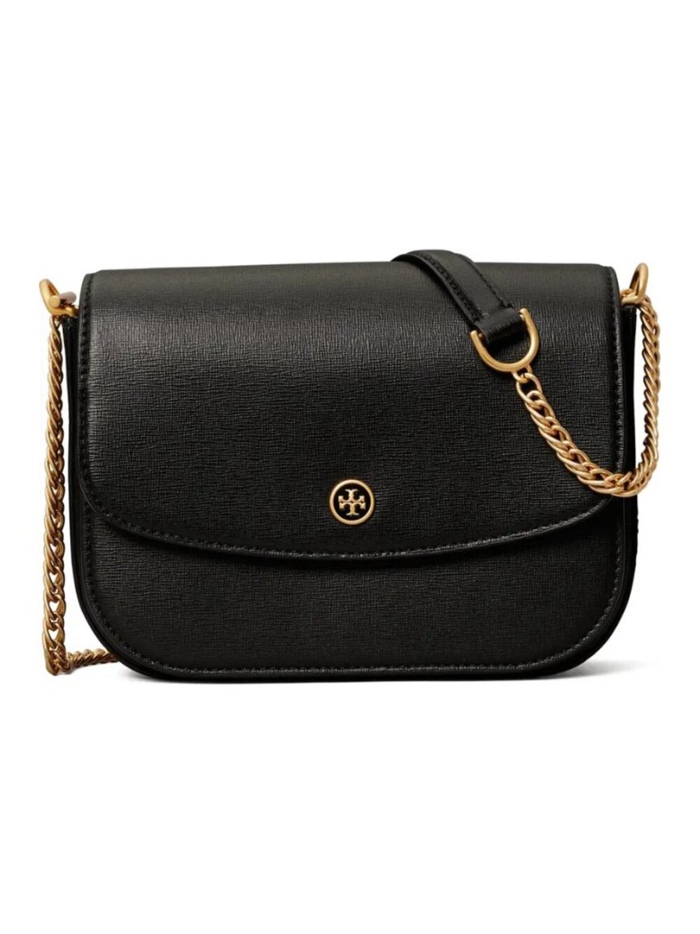 ❤️ NWT Tory Burch Robinson Convertible Leather Shoulder Bag BLACK 100% AUTHENTIC